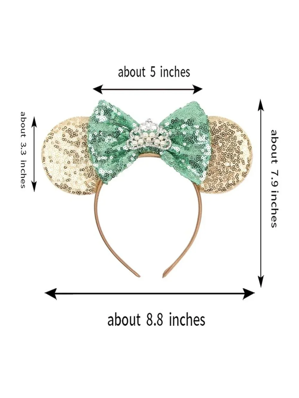 Women Gold Shiny Bow Mickey Mouse Hair Headband For Cosplay